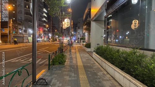The street from Ueno to Nezu, the Tokyo night scene around the summer seasonal festive period, year 2022