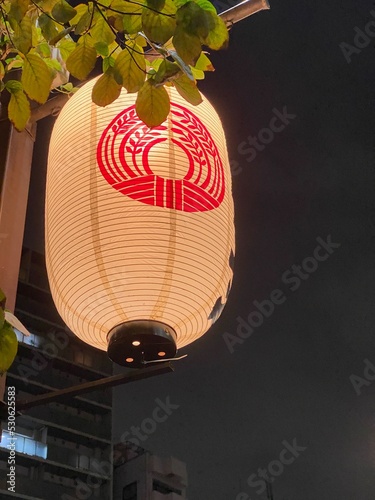 The street lantern on the festive summer season in Japan, the Nezu district year 2022 photo