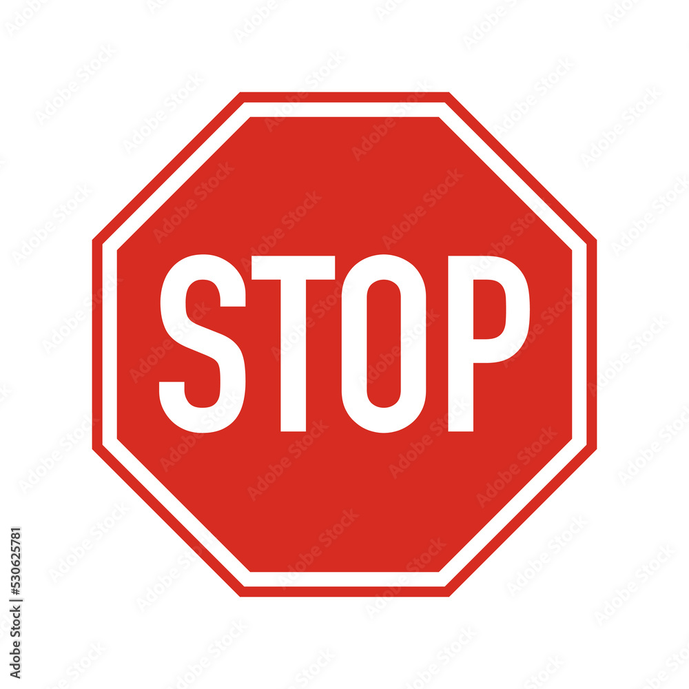 Red Stop Sign isolated on white. Vector element Red Stop Sign isolated on white. Vector element