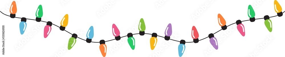 Christmas lights string isolated on white background vector Christmas lights string isolated on white background vector