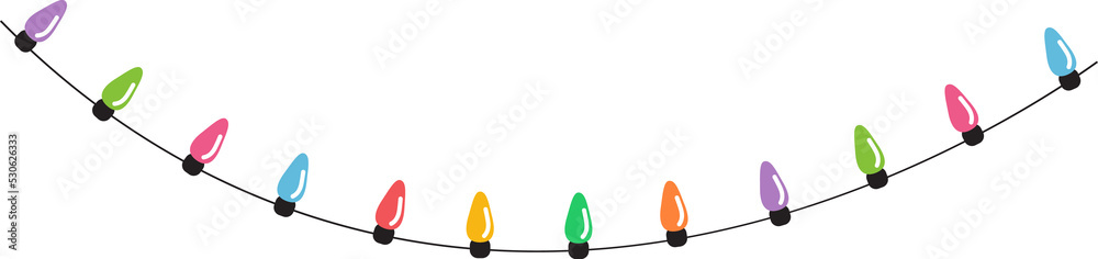 Christmas lights string isolated on white background vector Christmas lights string isolated on white background vector