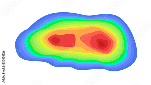 Vector graphic of Color topographic contour map with combination spectrum colors. vector eps 10.