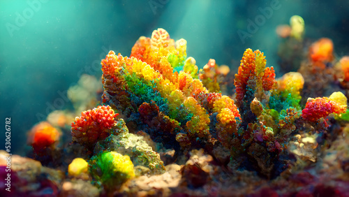 Fototapeta Naklejka Na Ścianę i Meble -  Rainbow coral reef under the sea 1