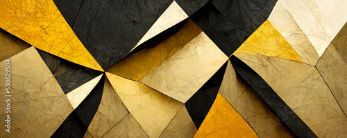 geometric pattern of golden cubes abstract illustration