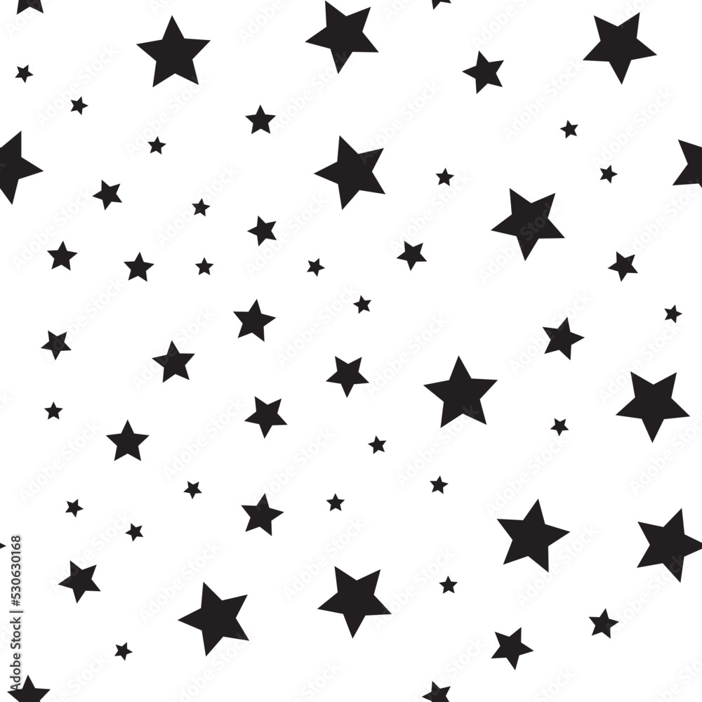 Star icons seamless pattern. Starry sky. Background texture space with stars.