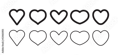 Hearts icon collection. Valentine's day heart symbol.