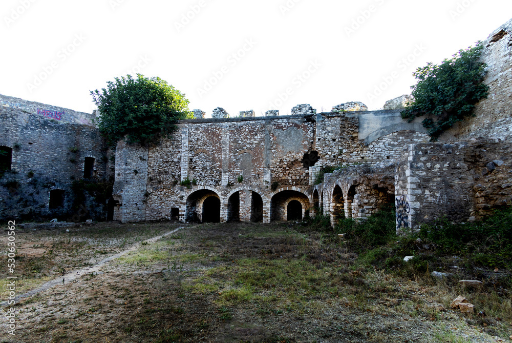 Preveza, Epirus, Greece,  The Kastro Pantokratora can   be found there and can be visited  . It produces beautiful photos, especially inside of the castel