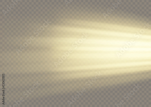 Yellow glowing motion line. Dynamic golden waves. Luminous gold lines of speed. Light sparkling effect. Magic speed flying trails of shine, bright shimmer particles fly. Vector illustration.