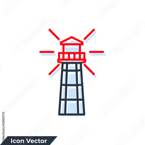light house building icon logo vector illustration. lighthouse symbol template for graphic and web design collection