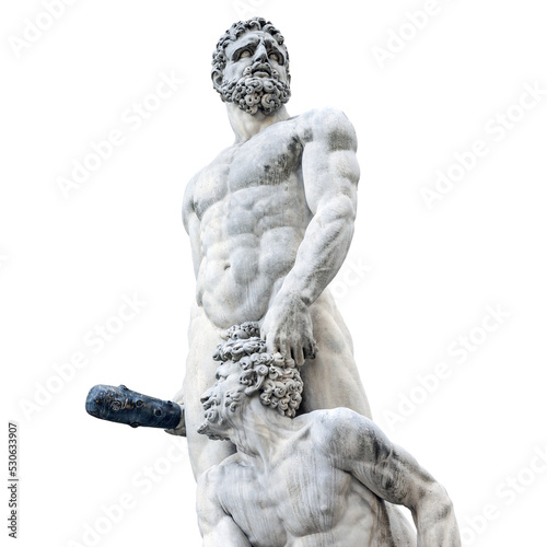 The statue of Hercules in Piazza della Signoria in Florence isolated photo