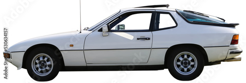 isolated white sports car