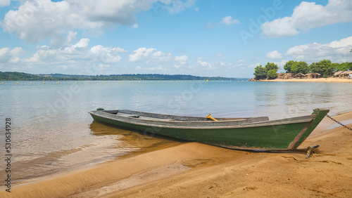  boat on the xingu river in the city of Altamira, Pará, Brazil photo