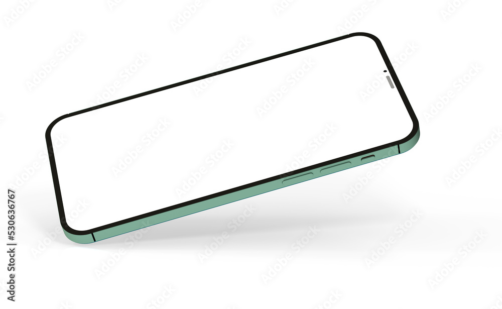 Modern glass smartphone hanging over the table