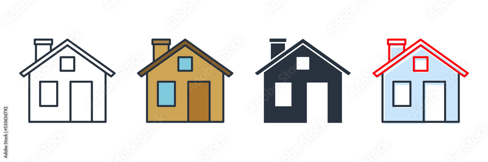house building icon logo vector illustration. home symbol template for graphic and web design collection