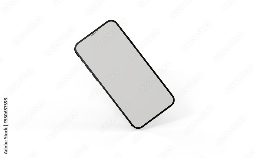 smartphone With Blank Screen in 3d smartphone With Blank Screen in 3d