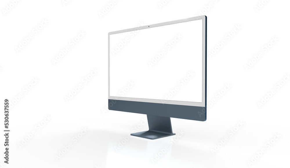 Realistic flat screen computer monitor 3de style mockup with blank screen isolated 3d Realistic flat screen computer monitor 3de style mockup with blank screen isolated 3d