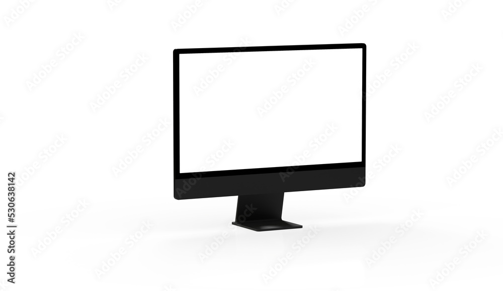 Mockup of modern desktop computer isolated