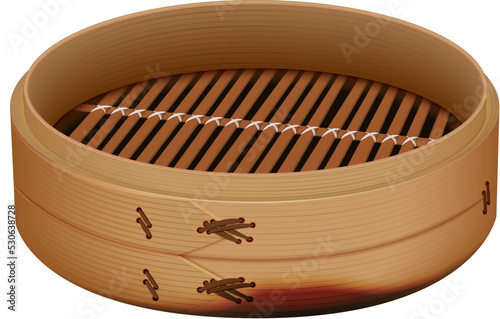 Traditional Chinese style bamboo steamer photo