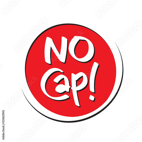 No Cap, Gen Z's Slang Word Sticker in EPS Vector