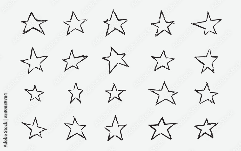 Vector illustration of hand drawn doodle stars symbol pattern by using ballpoint to draw Vector illustration of hand drawn doodle stars symbol pattern by using ballpoint to draw