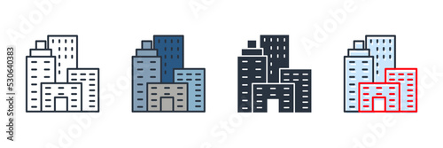 municipal building icon logo vector illustration. municipal symbol template for graphic and web design collection