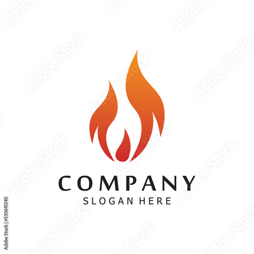 blazing fire, embers, fireball logo and symbol vector image. with template illustration editing. © Nur