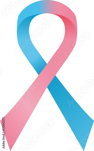 Pink and blue awereness ribbon. Infant and pre-natal death or premature birth symbol