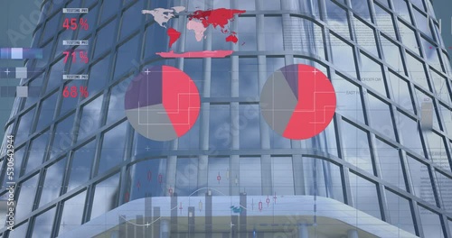 Wallpaper Mural Animation of data processing over cityscape Torontodigital.ca