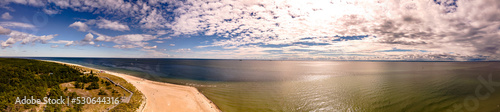 Panorama.Aerial view of the promontorz of the Hel Peninsula on an autumn  sunnz daz.