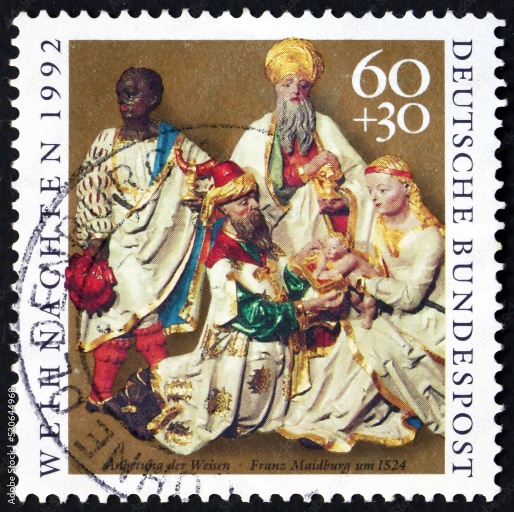 Postage stamp Germany 1992 Adoration of the Magi