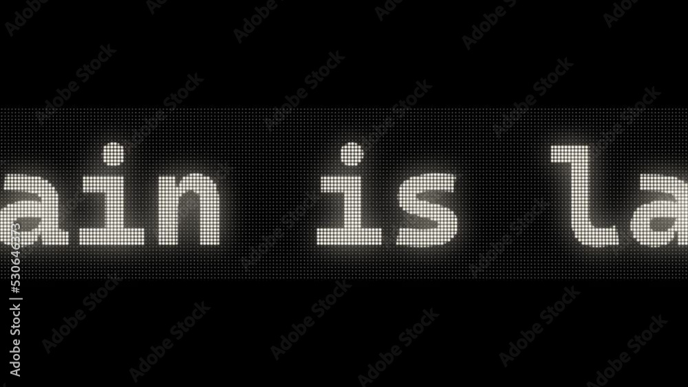 Late train commute delays message on LED scrolling panel