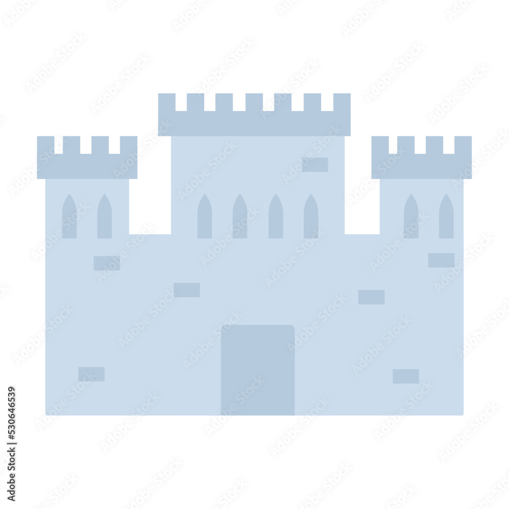 Isolated grey castle building icon Flat design Vector