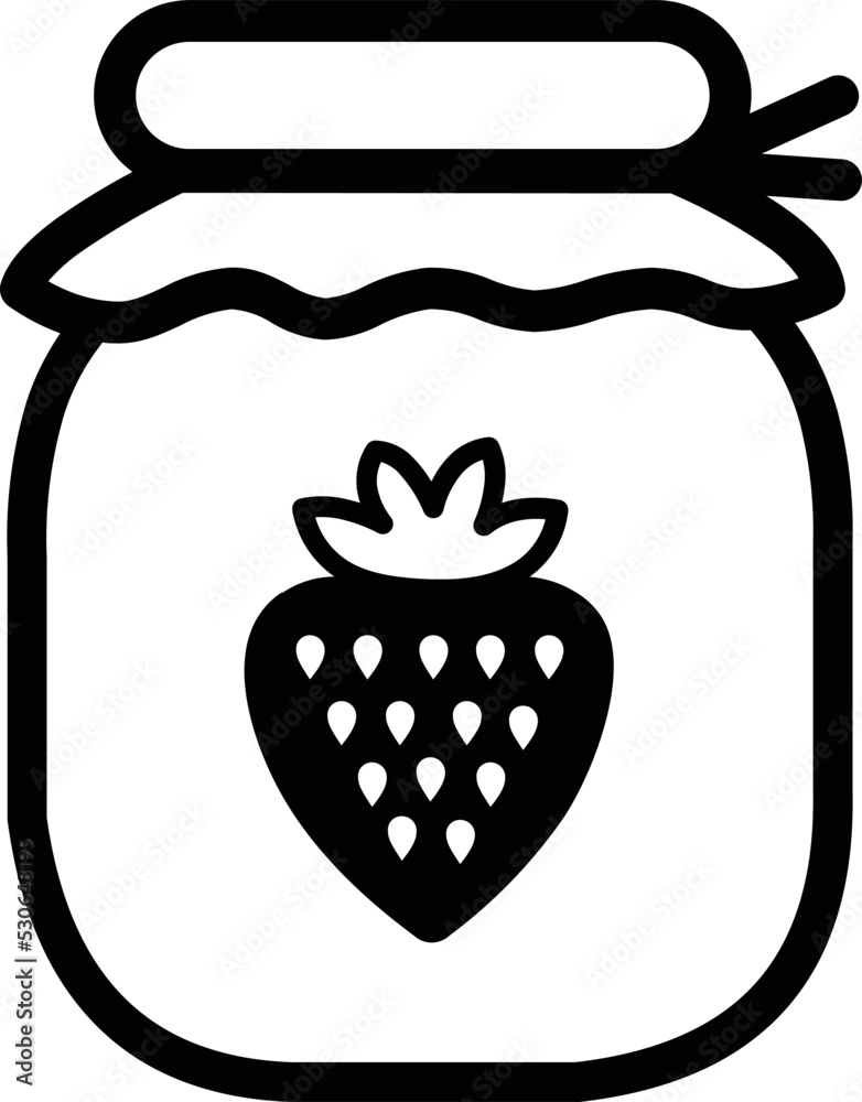 Simple digital black and white vector of the outline of a strawberry