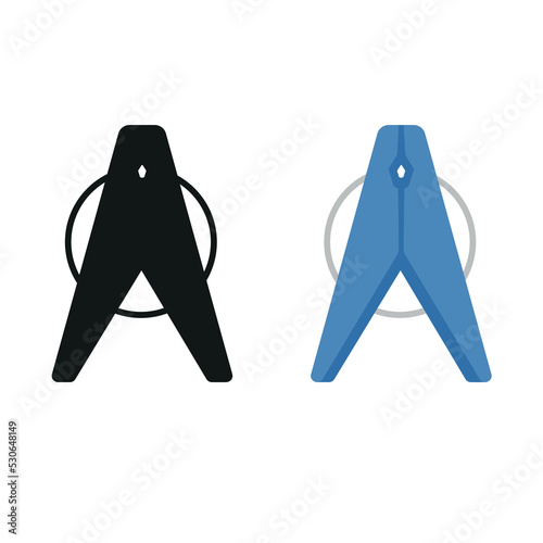 Colorful Pegs Set Vector Illustration Isolated on White Background