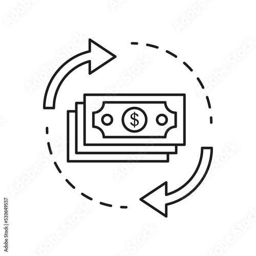 Money, dollar concept line icon. Simple element illustration. Money, dollar concept outline symbol design from business set. Can be used for web and mobile on white background