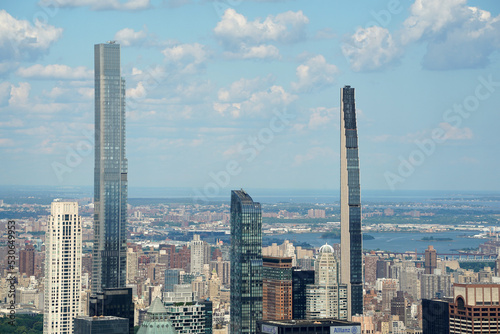 new york city aerial panorama from hudson yards terrace