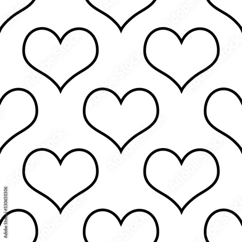 Black hearts. Seamless repeat pattern. Isolated png illustration, transparent background. Asset for overlay, banner, cards, montage, collage. Love concept. photo