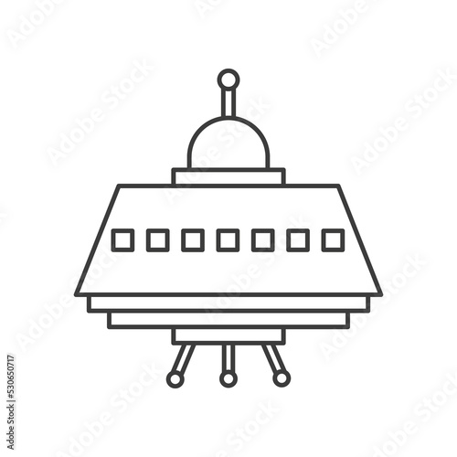 Alien, UFO concept line icon. Simple element illustration. Alien, UFO concept outline symbol design from space set. Can be used for web and mobile on white background