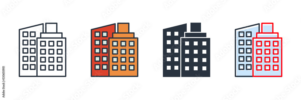 building icon logo vector illustration. building symbol template for graphic and web design collection