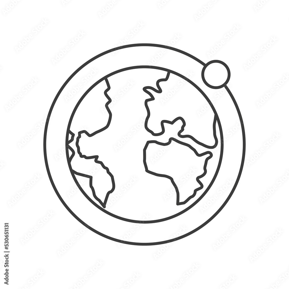 Earth, planet concept line icon. Simple element illustration. Earth, planet concept outline symbol design from space set. Can be used for web and mobile on white background Earth, planet concept line icon. Simple element illustration. Earth, planet concept outline symbol design from space set. Can be used for web and mobile on white background