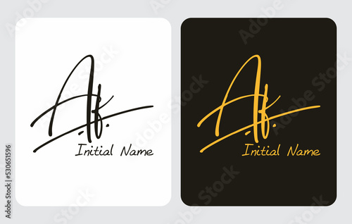 Af A f initial handwriting Af initial handwriting signature logo template vector hand lettering for designs or for identity