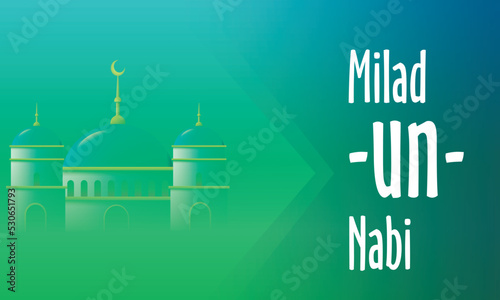 Milad un nabi wishes banner with green flower 