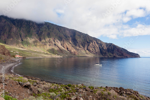 vista general de la zona de las playas, con el mar en calma, en el hierro, islas canarias. photo