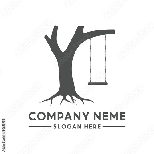 child tree swing logo design