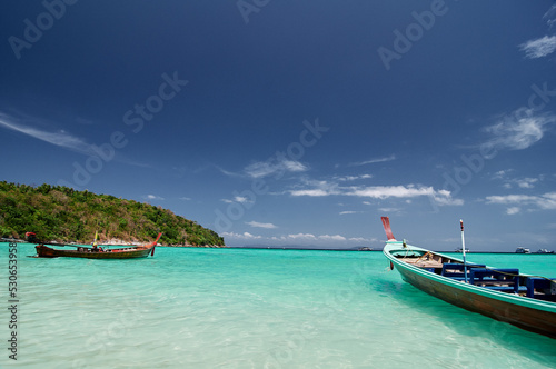Vacation in paradise. Travel by Thailand. Beautiful landscape tropical beach with turquoise water. © luengo_ua
