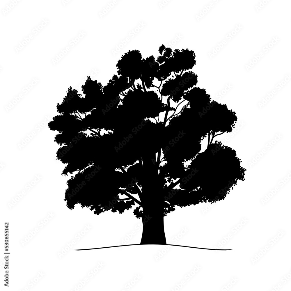 Fototapeta premium black tree line silhouette drawing