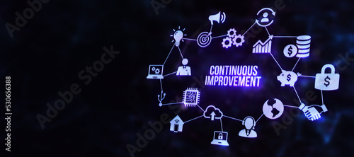 Internet, business, Technology and network concept. Continuous improvement. 3d illustration.