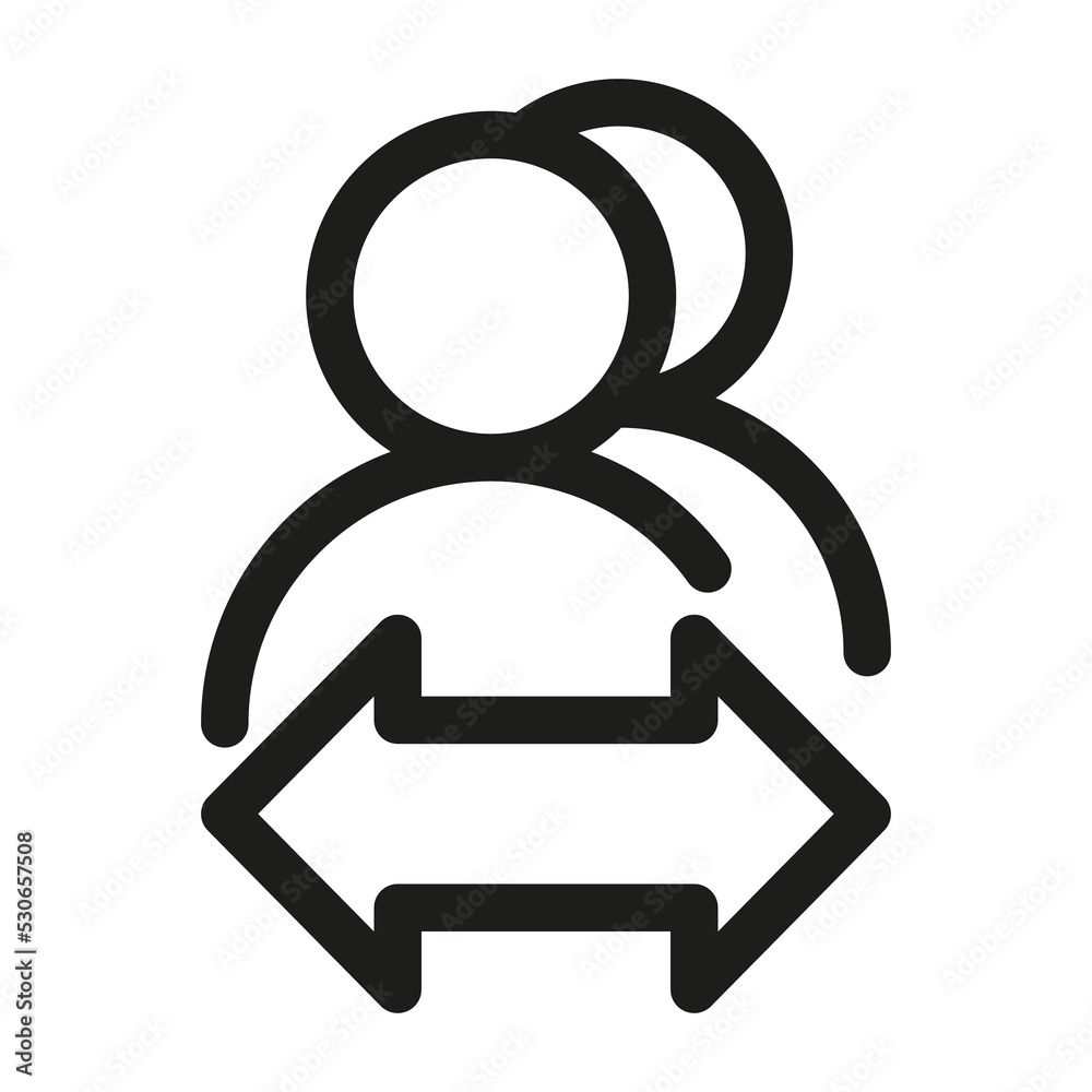 Account switch, person change icon. Exchange partner linear illustration