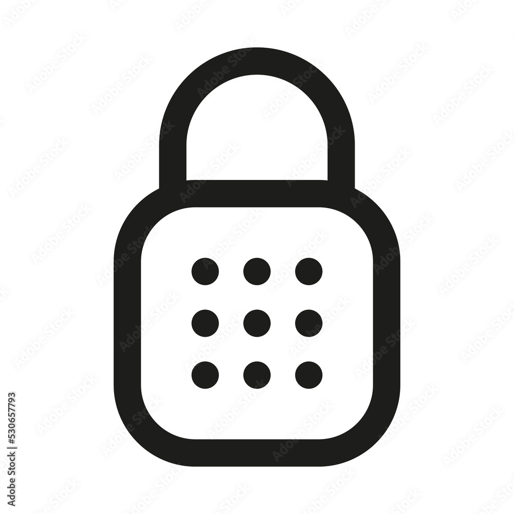 Password field line icon. Pin Code lock illustration Password field line icon. Pin Code lock illustration