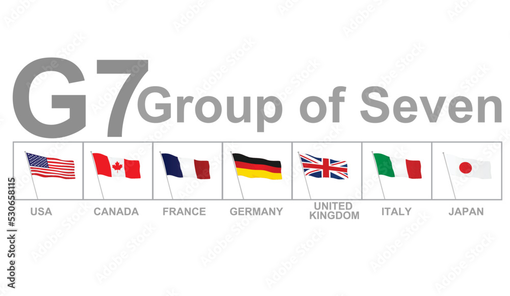 Group of Seven countries flags. vector Group of Seven countries flags. vector